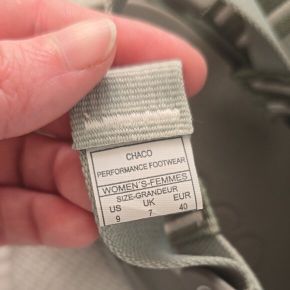 Chaco Breathable Green and Gray Water Shoes with Sturdy Sole - Picture 3 of 6